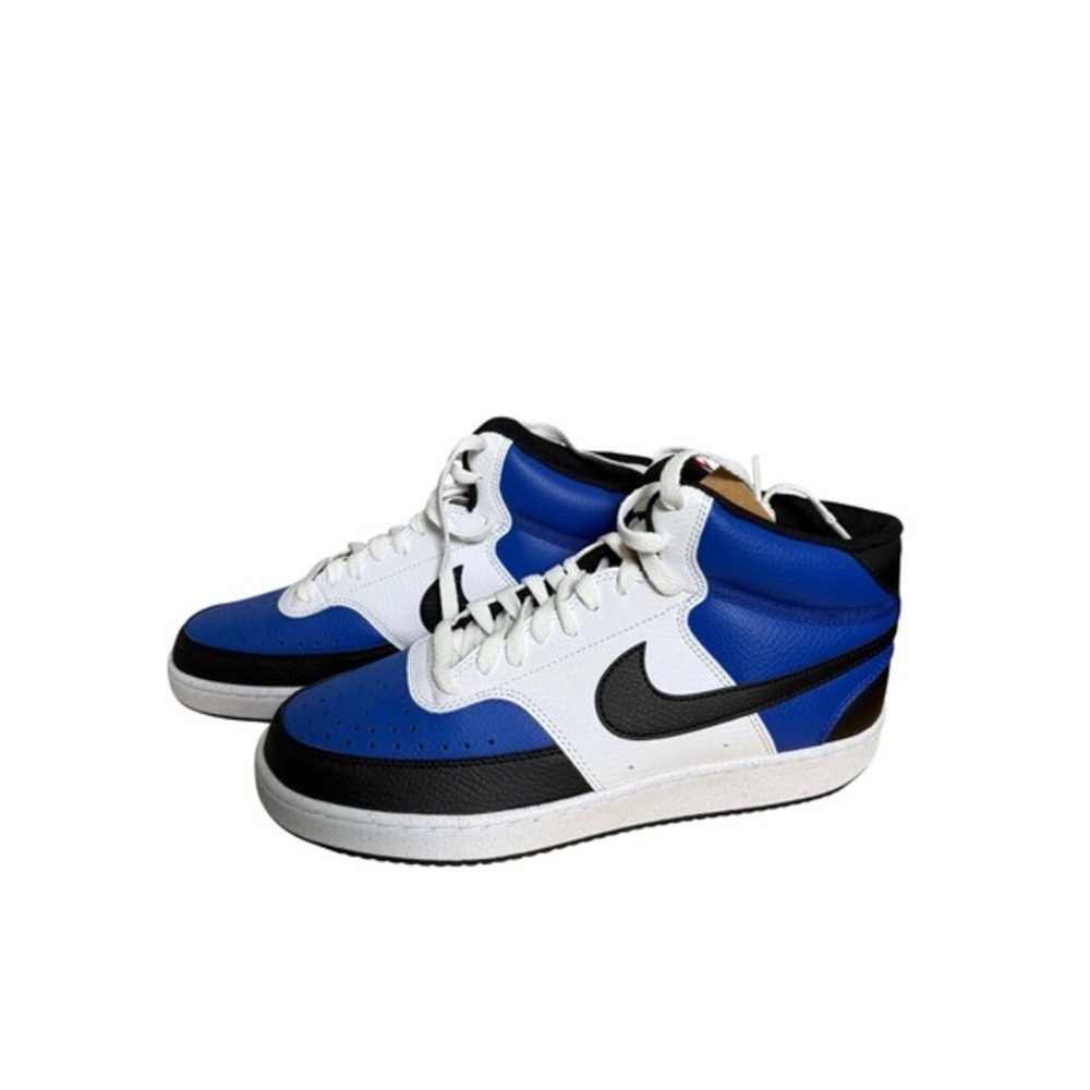 NEW Nike Court Vision Mid NN Mens 9 Sneakers Game Royal Black White‎ FQ8740-480 - Picture 10 of 14